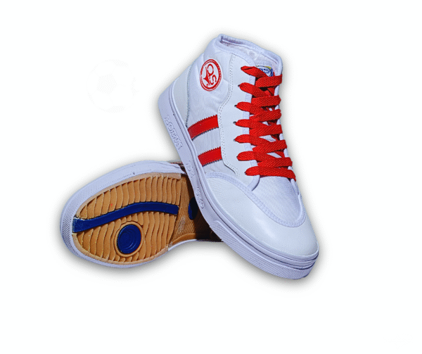 BOTA FUTSAL BLANCO Y ROJO