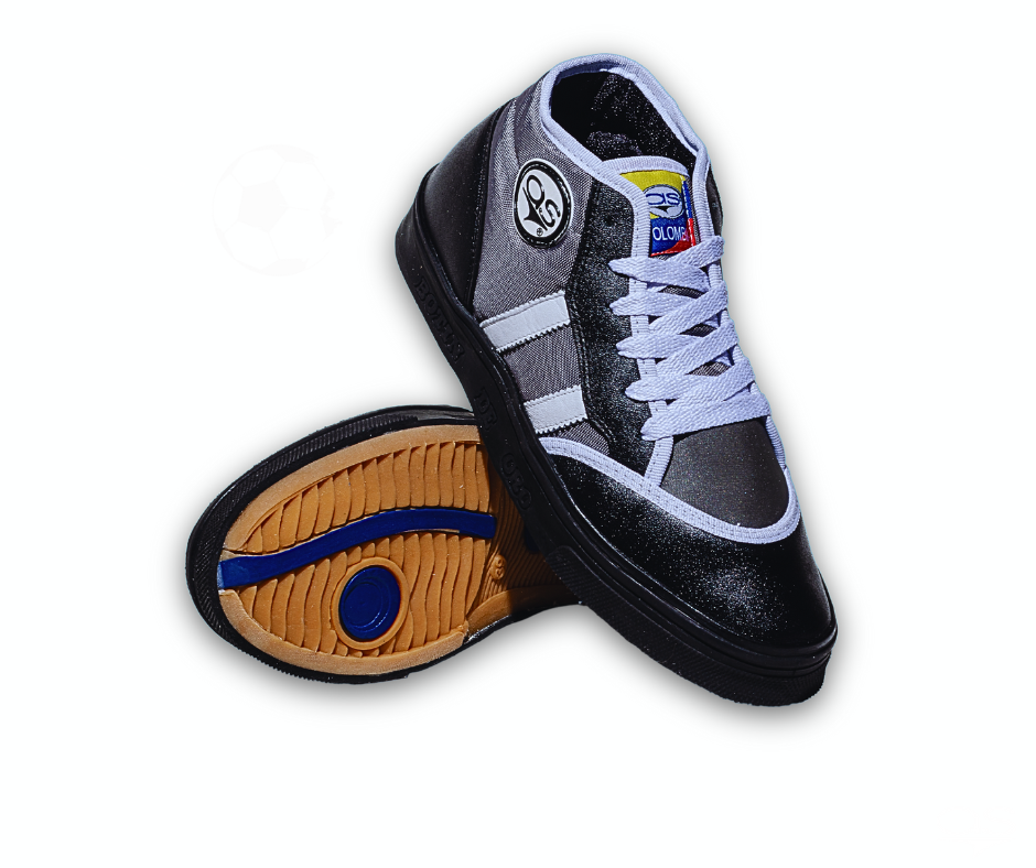 BOTA FUTSAL GRIS Y NEGRO