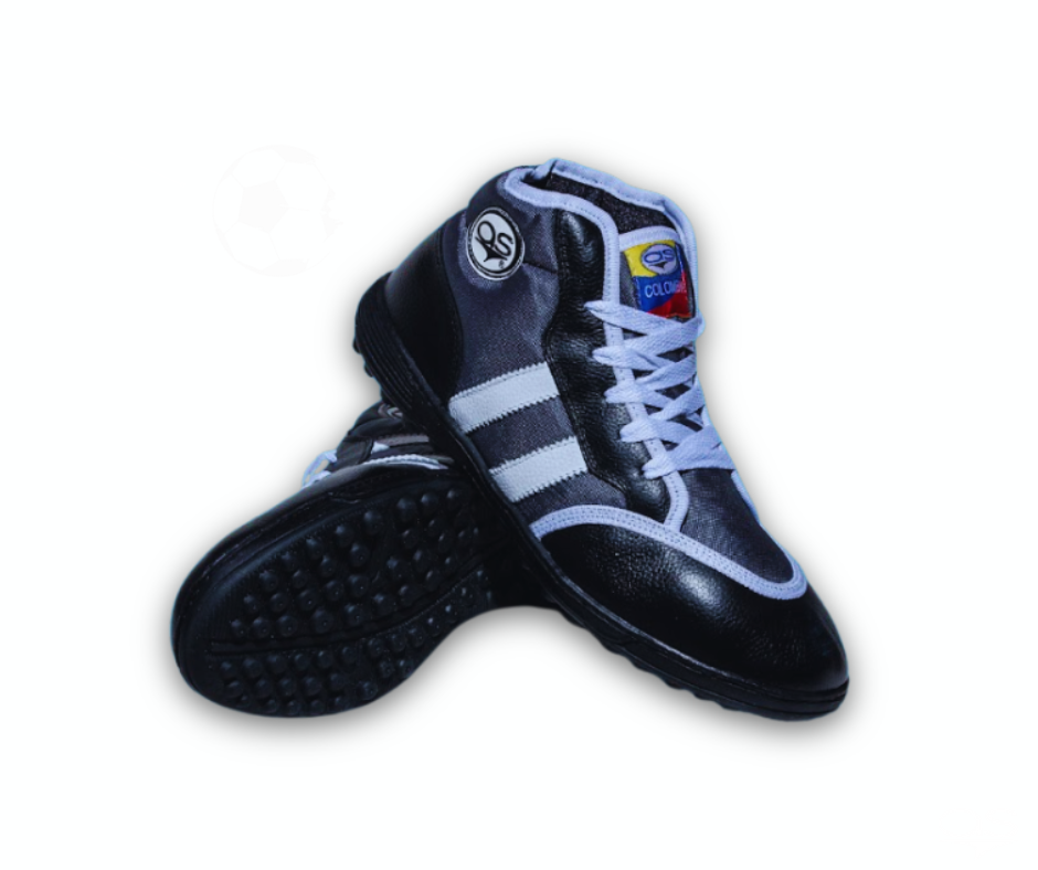 BOTA TORRETIN FUTSAL CUERO GRISNEGRO Y BLANCO